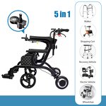 Rollator Walker Manufacturer - 20km 10A Handicapped Aluminium Lightweight Portable Folding 3 in 1 With Seat