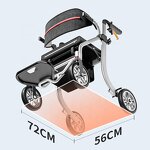 Walker Manufacturer - Euro Folding With Shopping Bag and Seat Aircraft Grade Aluminum for Handicapped