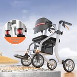 Walker Manufacturer - Euro Folding With Shopping Bag and Seat Aircraft Grade Aluminum for Handicapped