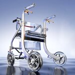 Walker Manufacturer - Outdoor Aluminum Alloy Elderly Driving Aid Fracture Stacked Multi-functional Four-wheel