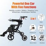 Rollator Walker Manufacturer - Multi-Functional Portable Lightweight Folding 5 in 1 Electric for Shopping Cart