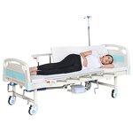 Nursing Bed Manufacturer - Multifunctional Turn-over Manual 3 Cranks Hospital Bed With Toilet