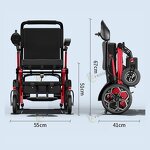 Electric Wheelchair Manufacturer - Ultra Light Aluminium Alloy Red 12A Lithium Battery Portable for Elderly