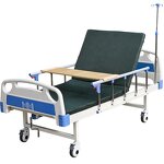 Hospital Bed Manufacturer - Hot Sale 1crank Single Manual Patient Nursing Bed with Mattresses Table