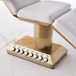 Facial Bed Manufacturer - Beauty Salon 4 Motors Electric Eyelashes Extension Gold Base Massage Tables