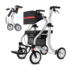 Walker Manufacturer - Outdoor Aluminum Alloy Elderly Driving Aid Fracture Stacked Multi-functional Four-wheel