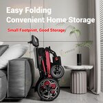 Electric Wheelchair Manufacturer - Ultra Light Aluminium Alloy Red 12A Lithium Battery Portable for Elderly