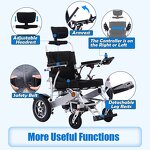 Electric Wheelchair Manufacturer - Hot Sale Aluminum Alloy Lightweight Folding Smart Automatic Remote Control