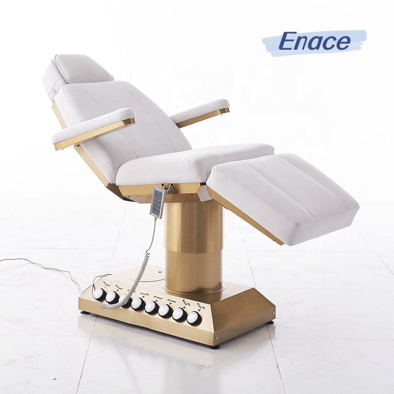 Facial Bed Manufacturer - Beauty Salon 4 Motors Electric Eyelashes Extension Gold Base Massage Tables
