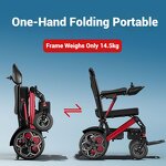 Electric Wheelchair Manufacturer - Aluminium Alloy Ultra Light 12A Lithium Battery Portable Folding