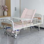Nursing Bed Manufacturer - Multifunctional Turn-over Manual 3 Cranks Hospital Bed With Toilet