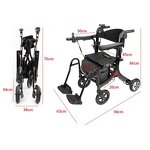 Rollator Walker Manufacturer - 10A Aluminium Lightweight Portable Folding 5 in 1 Electric With Seat