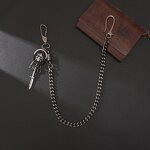 Waist Chain Manufacturer - Punk Alloy Knife Skull Versatile Jeans Leather Men