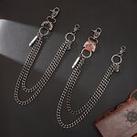 Waist Chain Manufacturer - Double Gun Bullet Metal Cow Leather Punk Cargo Pants