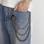 Waist Chain Manufacturer - Trendy Mens Motorcycle Punk Hip Hop Leather Skull Pants
