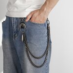 Waist Chain Manufacturer - Double Gun Bullet Metal Cow Leather Punk Cargo Pants