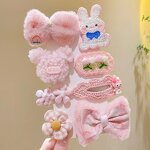 Hair Clips Set Manufacturer - 8Pcs Factory Price Kids Bowknot Hair Duckbill Clips