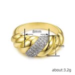 Engagement Ring Manufacturer - Vintage Croissant Micro Inlaid Versatile Trendy