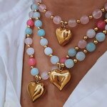 Pendant Necklace Manufacturer - 2026 Rainbow Gemstone Heart Handmade Resort Women