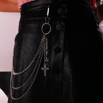 Trousers Chain Manufacturer - Geometry Hollow Cross Pendant Multi-layer Unisex