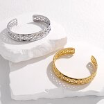 Bangle Bracelet Manufacturer - Gold Plated Stainless Steel Punk Hollow Waterproof