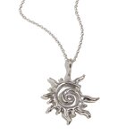 Pendant Necklace Manufacturer - Vintage Sun Flame Diamond Punk Hip Hop Stainless Steel