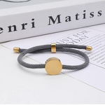 Woven Bracelets Manufacturer - Stainless Steel Blank Round Adjustable Rope Mens