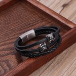 Leather Bracelet Manufacturer - Personalized Multi-layer Braided Unisex Stainless Steel