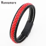 Couple Bracelet Manufacturer - Braided Alloy Leather Magnetic Best Friends Gift