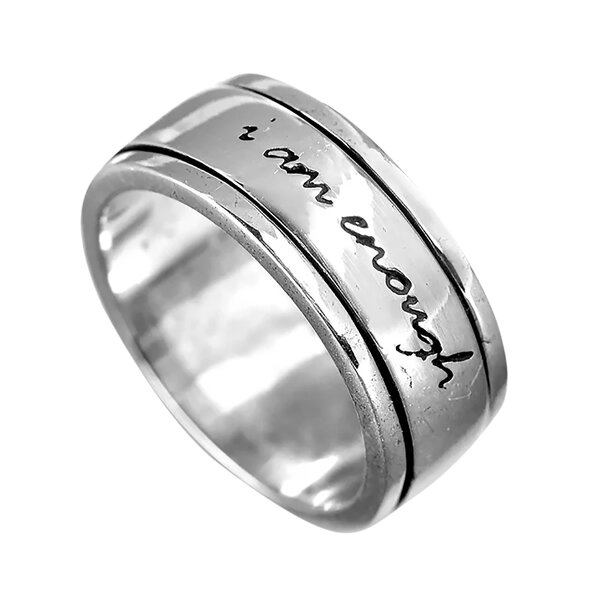 Fidget Ring Manufacturer - Silver Plated I Am Enough Anti Stress Anxiety Women