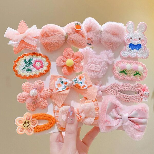Hair Clips Set Manufacturer - 8Pcs Factory Price Kids Bowknot Hair Duckbill Clips