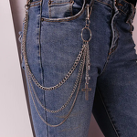 Trousers Chain Manufacturer - Geometry Hollow Cross Pendant Multi-layer Unisex