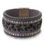 Leather Bracelet Manufacturer - Leopard Zebra Tiger Fur Wide Wrap Women Fashion
