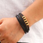 Leather Bracelet Manufacturer - 2026 Stainless Steel Beaded Magnetic Punk Gift
