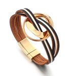 Leather Bracelet Manufacturer - 2026 Boho Circle Magnetic Layered PU Friendship