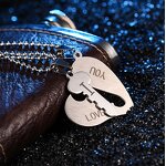 Couple Necklace Manufacturer - Silver I Love You Heart Lock Key Stainless Steel