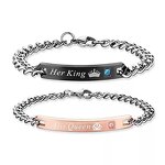 Couple Bracelet Manufacturer - Stainless Steel Crown King Queen Creative Lovers