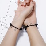 Couple Bracelet Manufacturer - Miss You Magnetic Rope Set Long Distance Charm