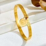 Bangle Bracelet Manufacturer - Stainless Steel Hearts Forever Love You Vintage Silver