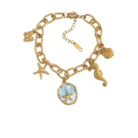 Charm Bracelet Manufacturer - Retro Bohemian Gold Plated Starfish Ocean Unisex