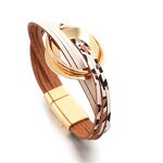 Leather Bracelet Manufacturer - 2026 Boho Circle Magnetic Layered PU Friendship