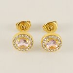 Stud Earrings Manufacturer - Stainless Steel Zircon Turquoise Multi-Color Women