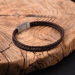 Leather Bracelet Manufacturer - Double Strip Multi-color Braided Unisex Stainless Steel