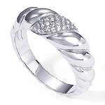 Engagement Ring Manufacturer - Vintage Croissant Micro Inlaid Versatile Trendy