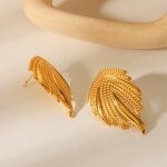 Stainless Steel Earrings Manufacturer - Designer Wings 18K Gold Plated Waterproof Women