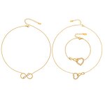 Necklace Set Manufacturer - Korean 8 Shaped Infinity Zircon Heart 18K Gold Plated