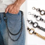 Pants Chain Manufacturer - Dark Punk Alloy Harley Motorcycle Spikes Leather Jeans