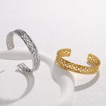 Bangle Bracelet Manufacturer - Gold Plated Stainless Steel Punk Hollow Waterproof
