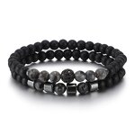 Couple Bracelet Manufacturer - Natural Stone Anti-fatigue Copper Bead Leather