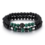 Couple Bracelet Manufacturer - Natural Stone Anti-fatigue Copper Bead Leather